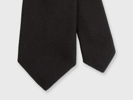 Silk Fino Grenadine Tie in Black Sale