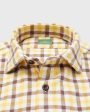 Band-Hem Work Shirt in Bone Yellow Brown Tattersall Brushed Twill For Cheap