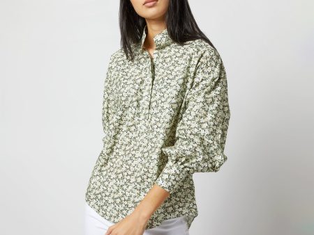 Anaya Popover Shirt in Olive Eliasson Liberty Fabric For Cheap