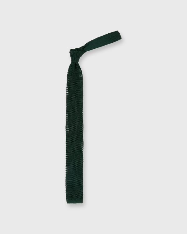 Silk Knit Tie in Hunter on Sale