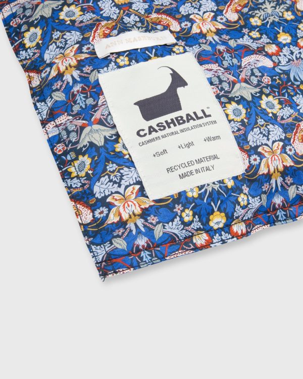 Cashball Blanket in Blue Gold Strawberry Thief Liberty Fabric For Discount