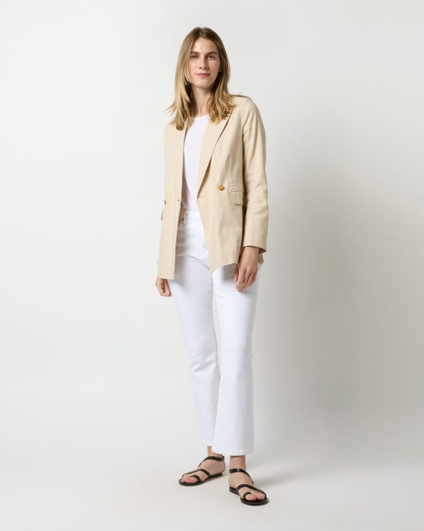 Constance Jacket in Sand Stretch Cotolino Online