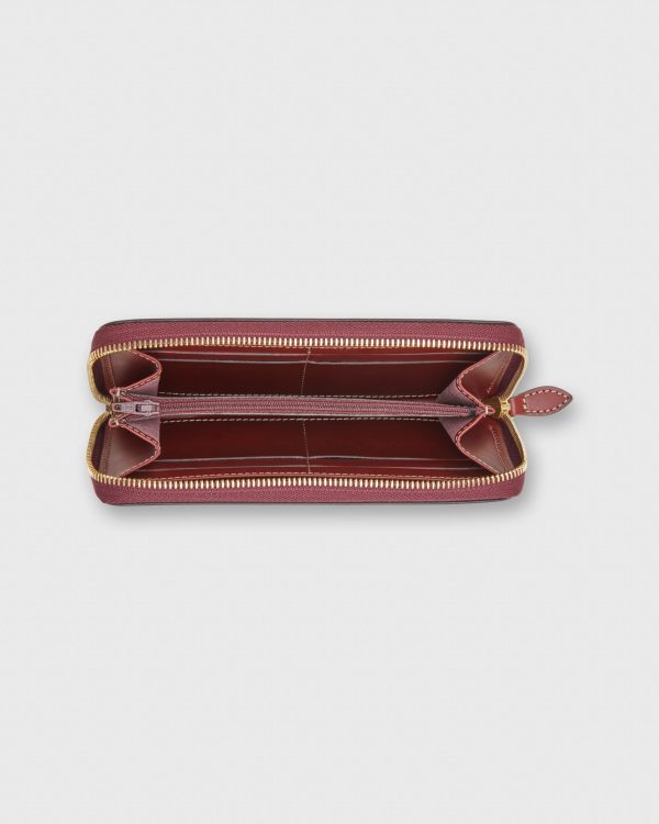 Zip Wallet in Bordeaux Leather Sale