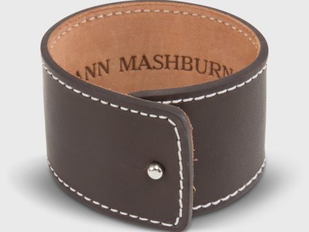 1.5  Leather Cuff Bracelet in Chocolate Online