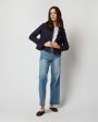 Megan Cardigan Jacket in Navy Bouclé Tweed Hot on Sale