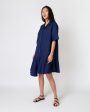 Abito Mod Short Ruffle Dress in Navy Sale