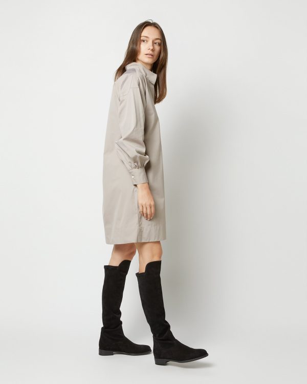 Anaya Popover Dress in Taupe Poplin Supply