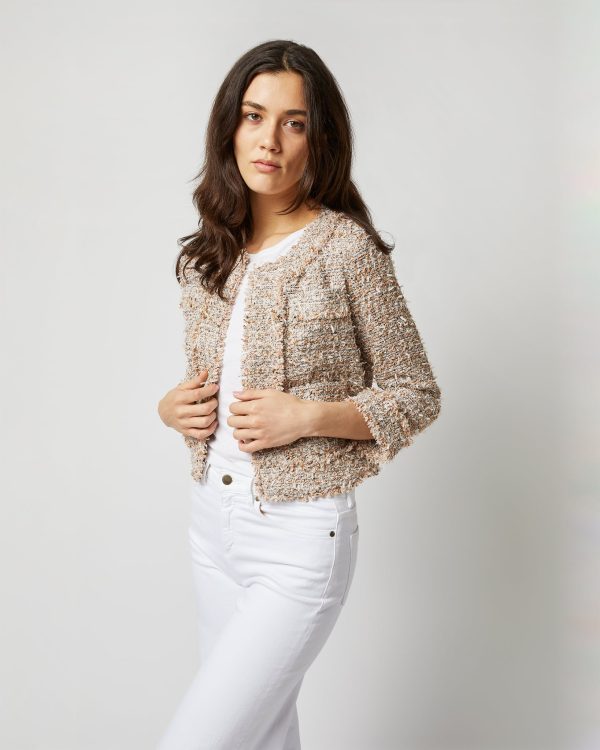 Kiki Jacket in Blush Multi Sparkle Tweed Fashion