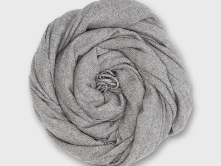 Handwoven Scarf in Heather Grey Brushed Cashmere Twill For Discount