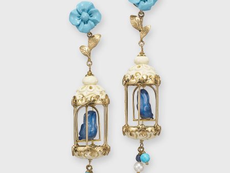 Aviary Classic Earrings in Turquoise White Lapis Online now