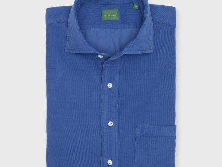 Spread Collar Sport Shirt in Harbor Corduroy For Cheap