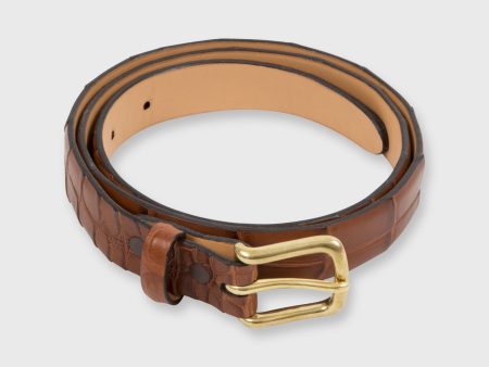 1  Belt in Medium Brown Matte Alligator Fashion