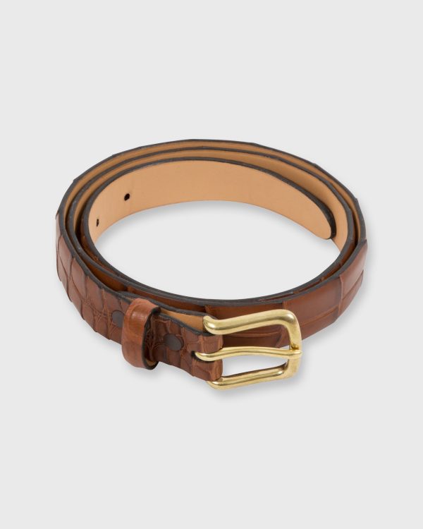 1  Belt in Medium Brown Matte Alligator Fashion