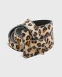 Asymmetrical Loop Thru Belt in Mini Leopard Printed Calf Leather Online Sale