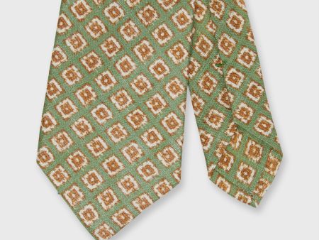 Linen Print Tie in Sage Havanna Foulard Supply