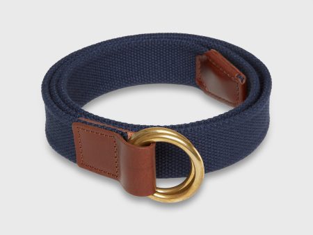 1.25  Double O-Ring Belt in Navy Canvas Sale