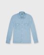 Band-Hem Work Shirt in Extra Light Washed Chambray For Cheap