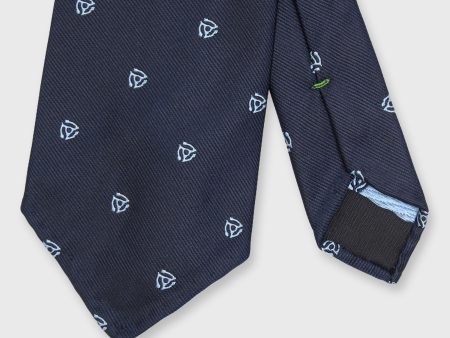 Silk Woven Club Tie in Navy Sky 45 Turntable Adapter For Discount