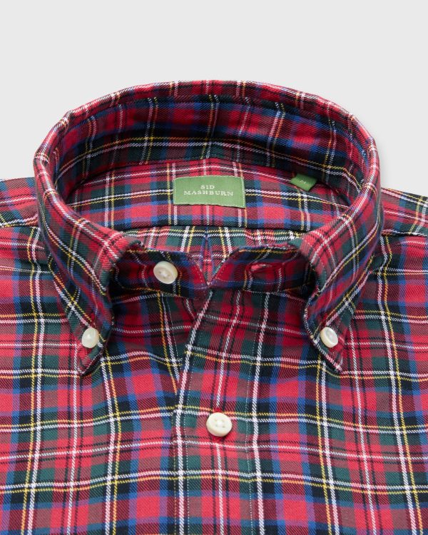 Button-Down Sport Shirt in Royal Stewart Tartan Twill For Cheap