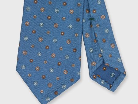 Silk Print Tie in Reversed Navy Multi Flower Online Hot Sale