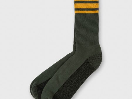 Athletic Stripe Socks in Olive Supply