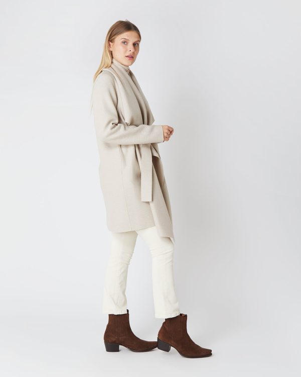 Short Blanket Coat in Almond For Cheap