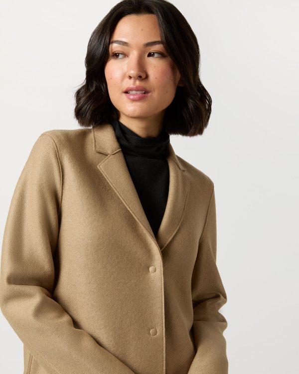 Cocoon Coat in Tan Discount