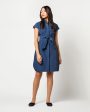 Atelier Shirtdress in Marine Cotton Nylon Faille Online Sale