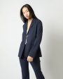 Sarah Jacket in Navy Wool Seersucker Cheap