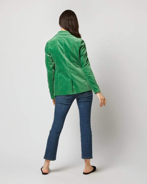 Sarah Jacket in Apple Stretch Velveteen Hot on Sale