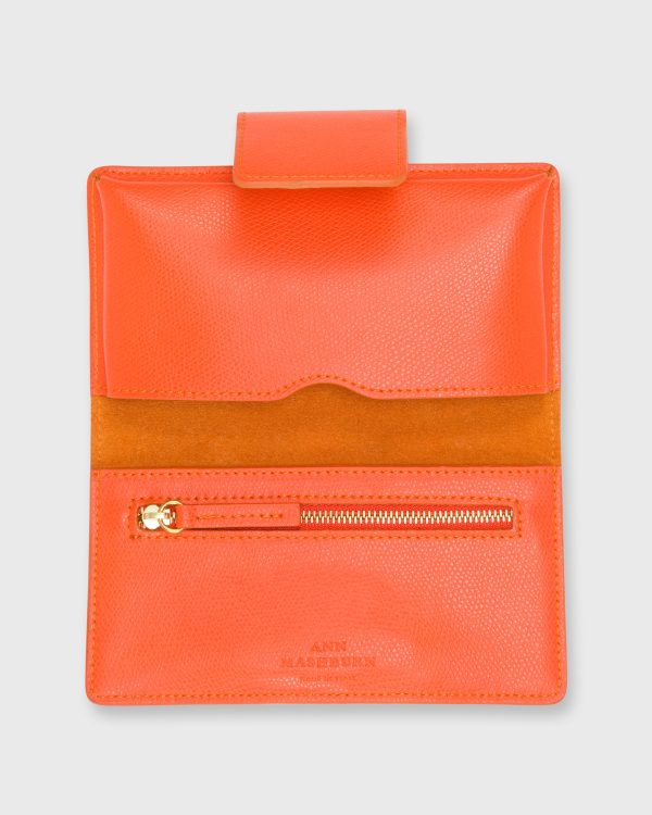 Small Phone Wallet Clutch in Orange Leather Discount