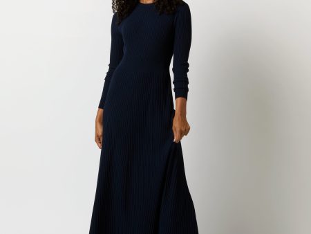 Addie Dress in Navy Techno Yarn Online Sale