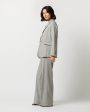 Sarah Blazer in Grey Chalk Stripe Knit Discount