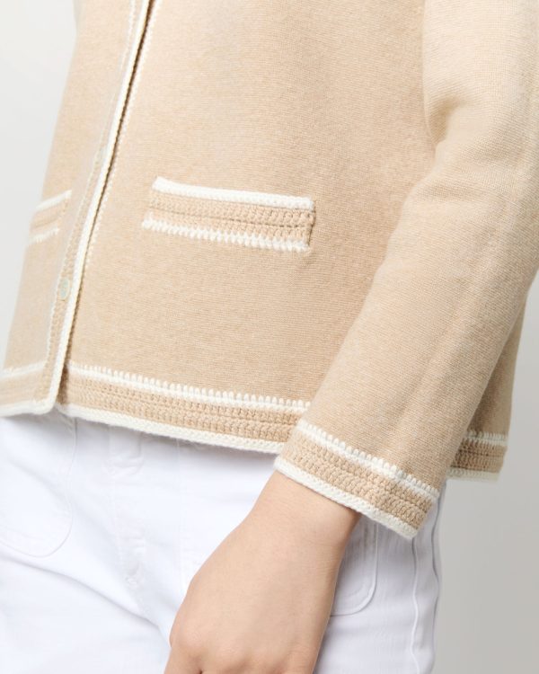 Aubrey Cardigan in Crema Cotton Silk Discount