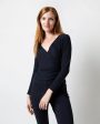 Ballerina Sweater in Navy Cotton Cashmere Cheap