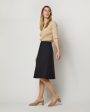 Preston Skirt in Ink Tropical Wool For Cheap