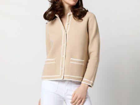 Aubrey Cardigan in Crema Cotton Silk Discount