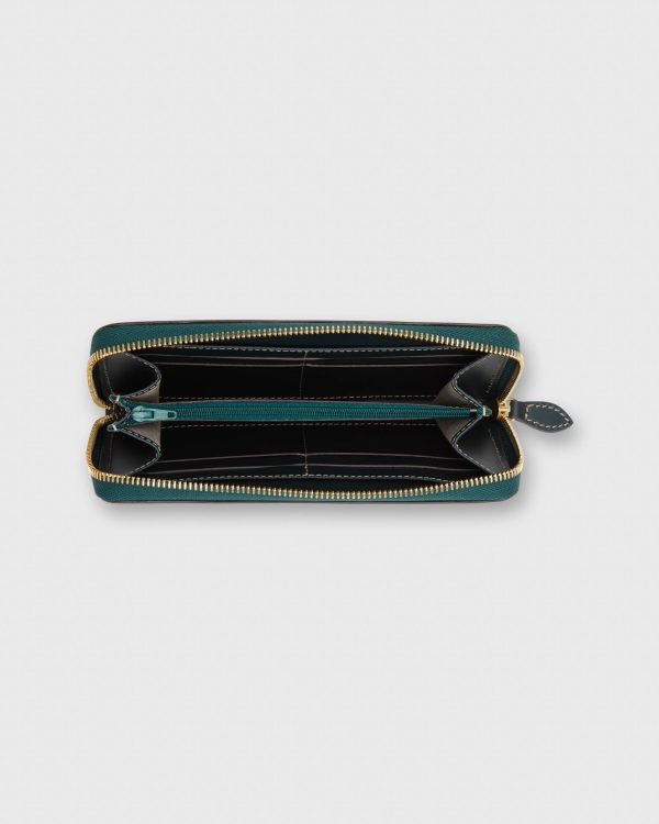 Zip Wallet in Dark Green Leather Supply