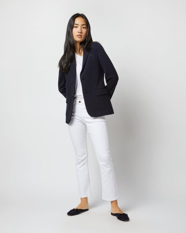 Parker Jacket in Navy Wool Pique Fashion