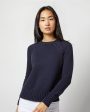 Aria Sweater in Navy Cotton Tape Yarn on Sale