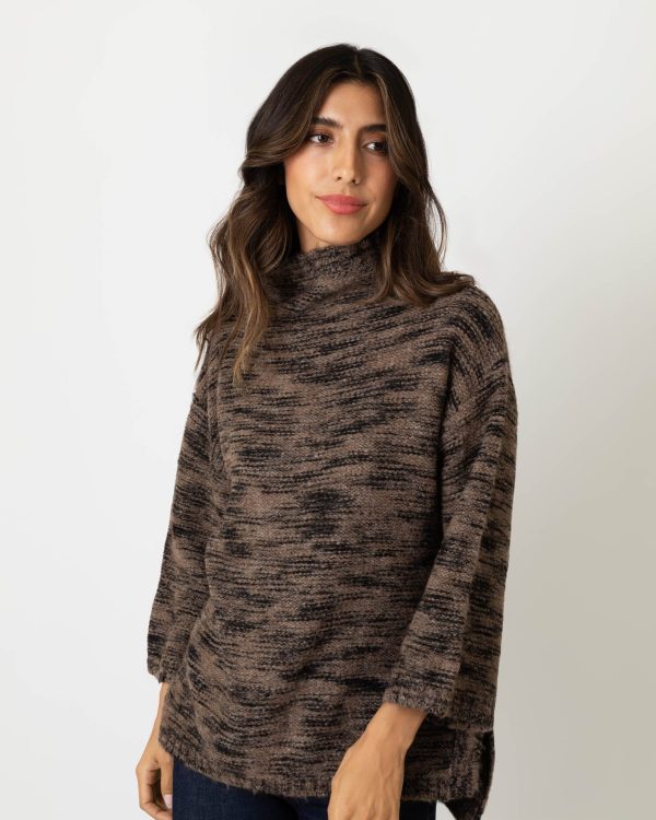 Anoa Tiger Sweater in Brown Black Alpaca Wool Blend For Discount