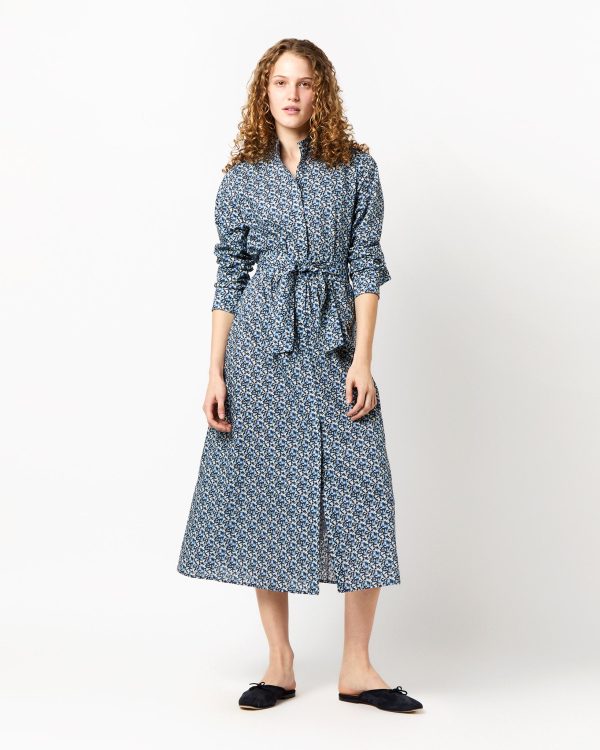 Annette Dress in Blue Elvington Orchard Liberty Fabric For Cheap