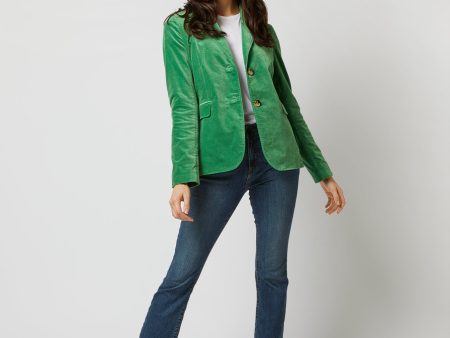 Sarah Jacket in Apple Stretch Velveteen Hot on Sale