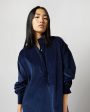 Anaya Popover Dress in Navy Stretch Cord Fashion