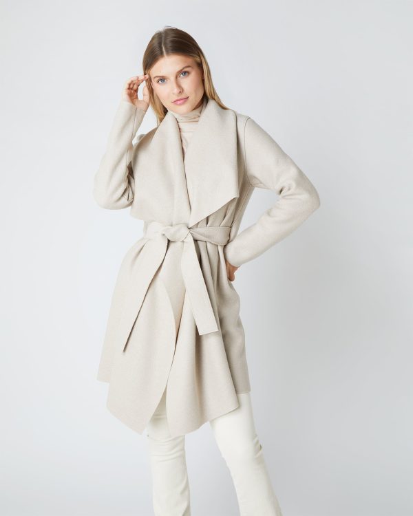 Short Blanket Coat in Almond For Cheap