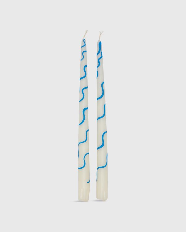 Hand-Painted Taper Candles (Set of 2) in Blue Online now