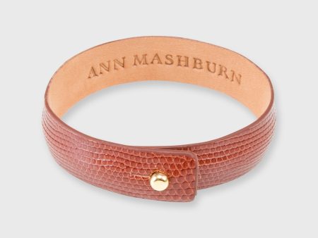 0.5  Lizard Cuff Bracelet in Cognac Online