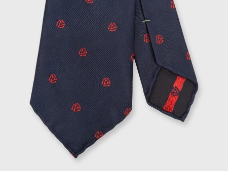 Silk Woven Club Tie in Navy Red 45 Turntable Adapter Cheap