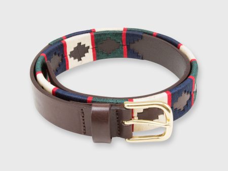 1 1 8  Polo Belt in Bone Navy Green Red Chocolate Leather Discount