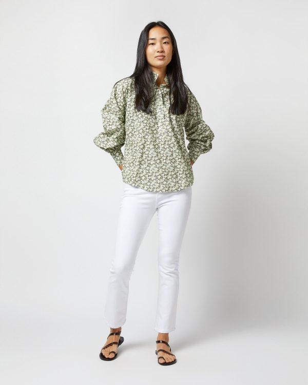 Anaya Popover Shirt in Olive Eliasson Liberty Fabric For Cheap